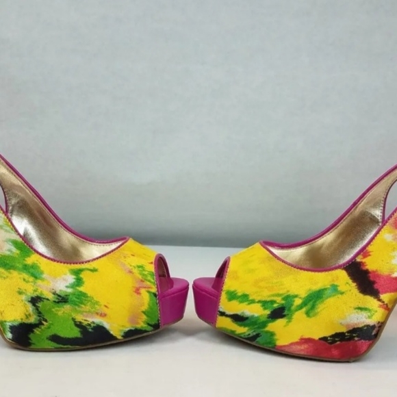 Title: Guess Women's Multicolor Peep Toe Stiletto Slingback Heels Size 7.5MIt - Picture 4 of 7